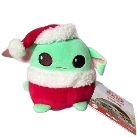 Mattel Star Wars Mandalorian Grogu *NEW* Plush Christmas Themed Toy (5 in) - Picture 1 of 9